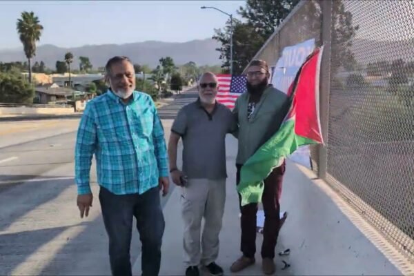 banner drop bridge video for pro palestine banner…